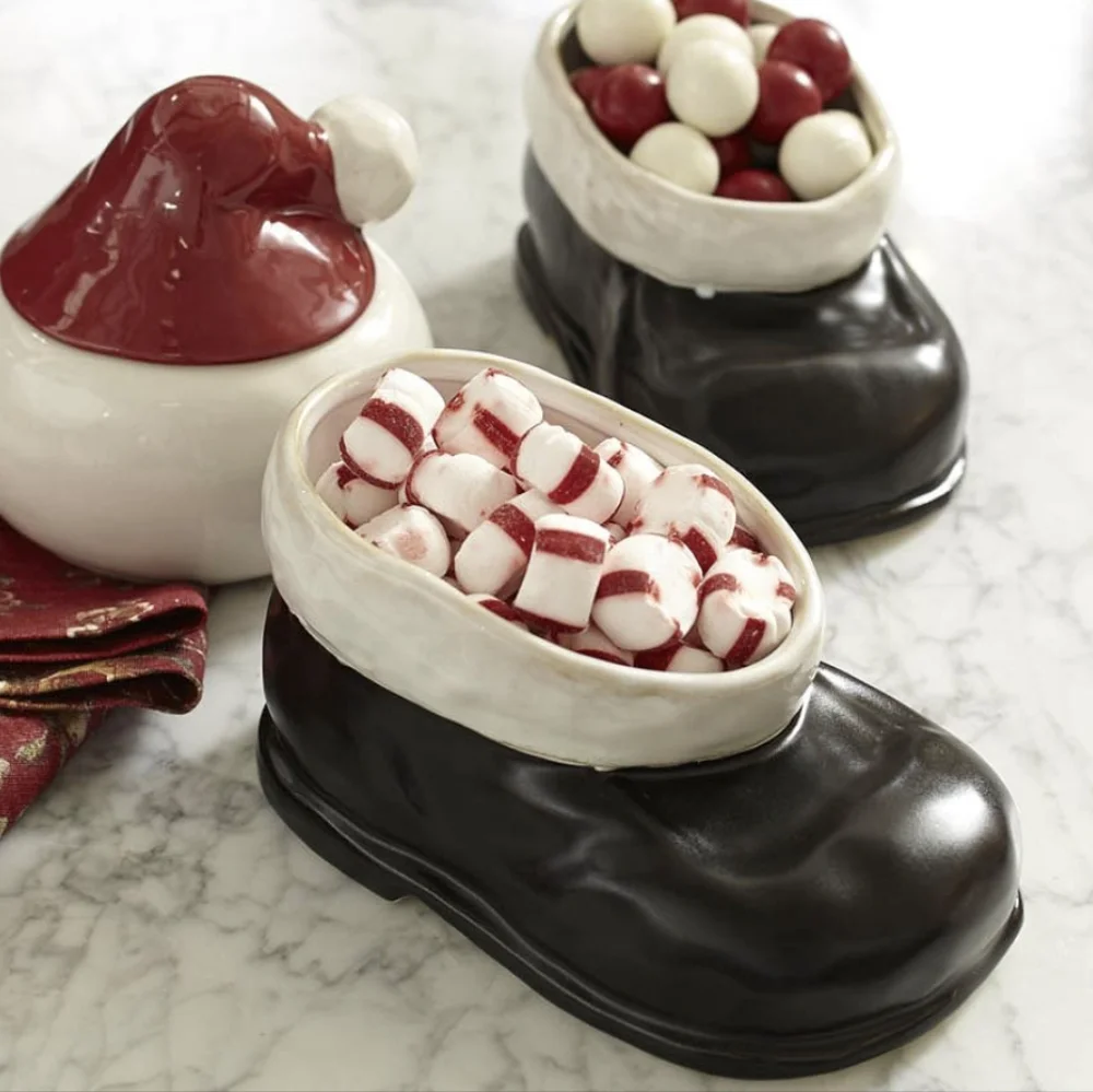 Pottery Barn, Santa Shoe bowl/dish